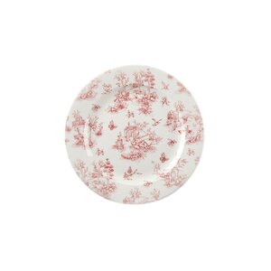 Churchill Vintage Prints Vitrified Porcelain Cranberry Round Toile Plate 21cm