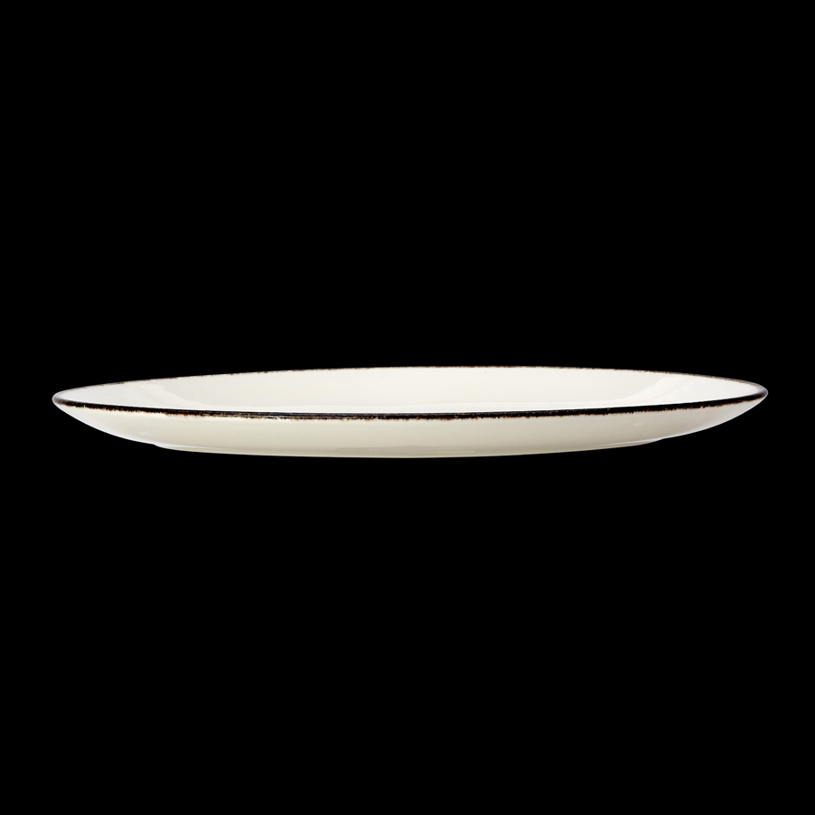 Steelite Charcoal Dapple Vitrifird Porcelain Oval Coupe Plate 34.25cm 13.5 Inch