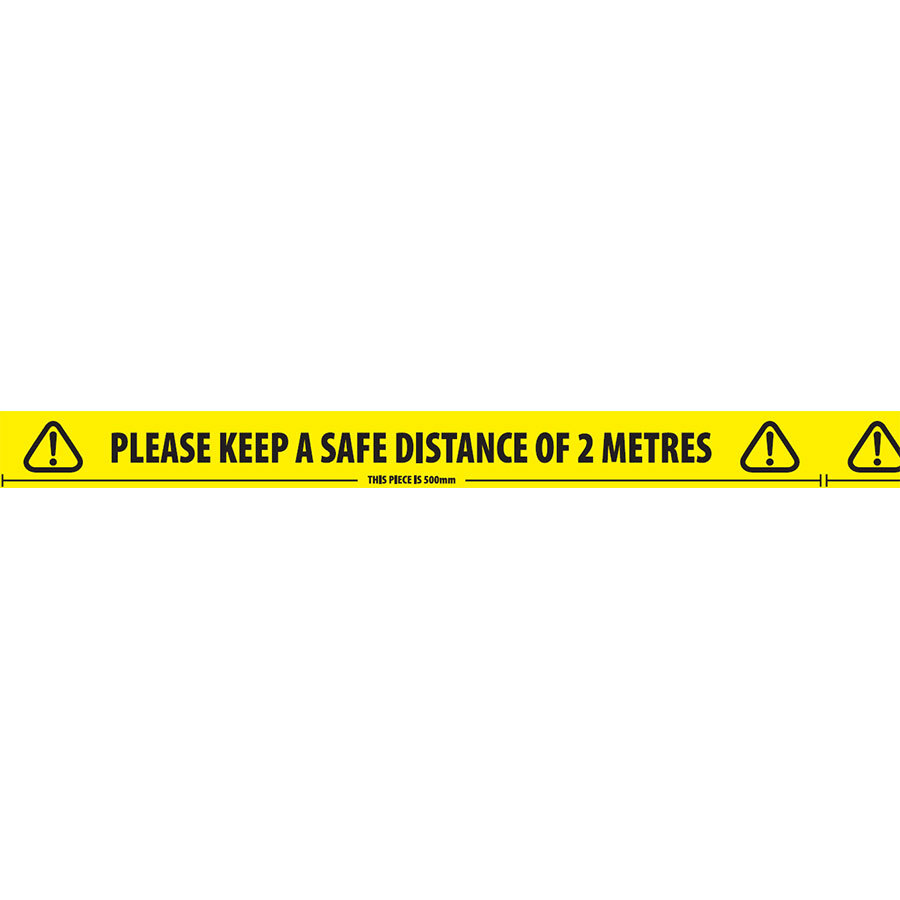 2 Meter Distancing Warning Tape