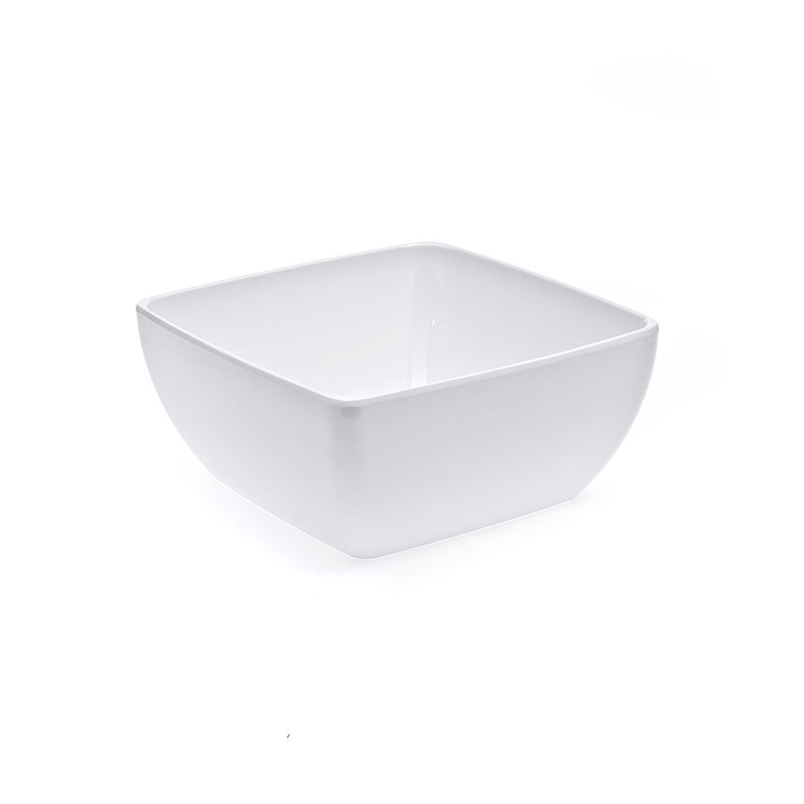 White Melamine 25cm Square Bowl