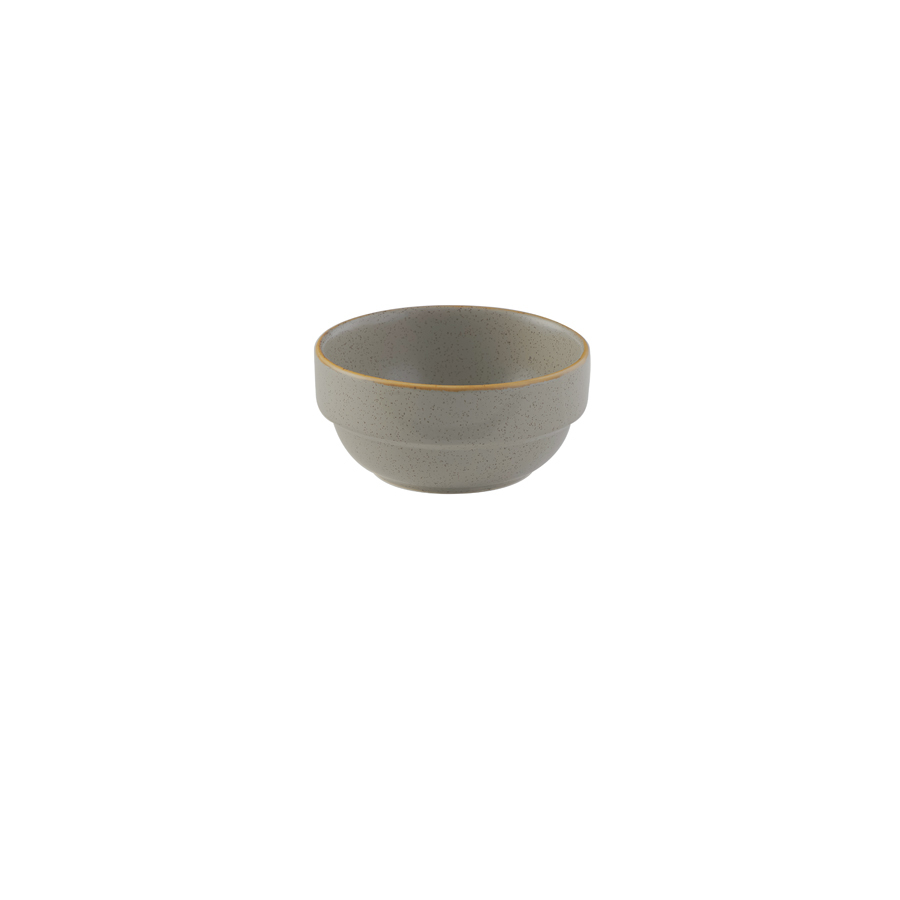 Churchill Stonecast Vitrified Porcelain Peppercorn Grey Round Stacking Bowl 11.5x5.5cm 36cl