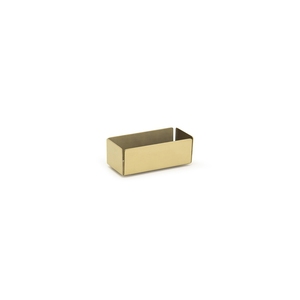 Front of the House Brushed Stainless Steel Matte Brass Rectangular Holder 12x5.5cm