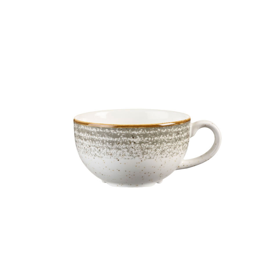 Churchill Studio Prints Homespun Vitrified Porcelain Stone Grey Cappuccino Cup 22.7cl 8oz