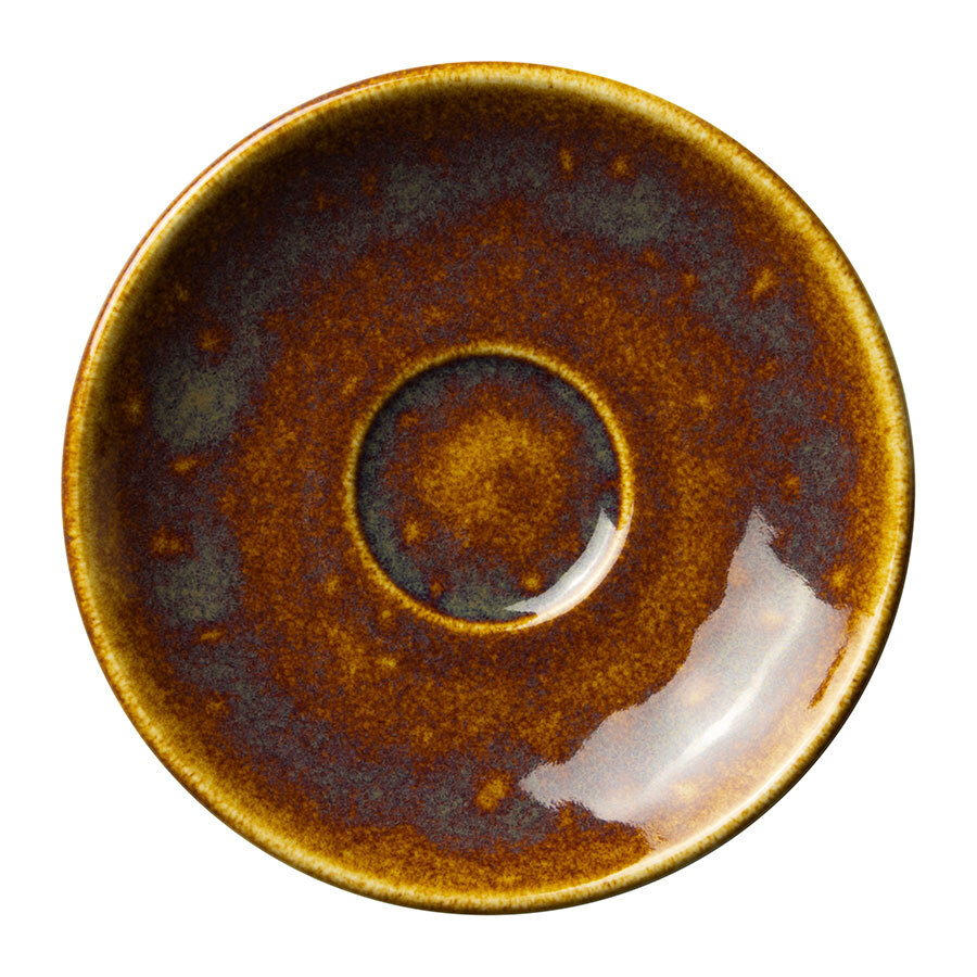Steelite Aurora Vitrified Porcelain Vesuvius Amber Round Saucer 12.5cm