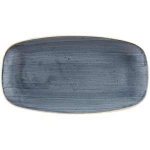 Churchill Stonecast Vitrified Porcelain Blueberry Chefs Oblong Platter 35.5x18.9cm