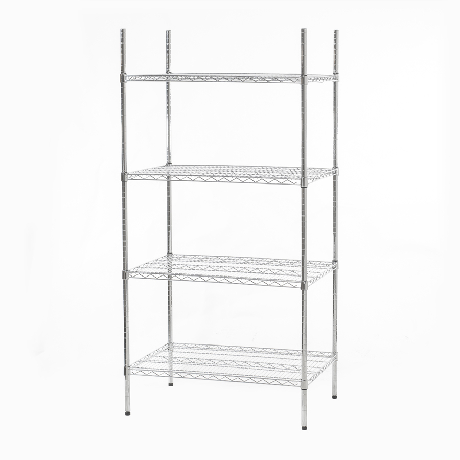 Connecta Chrome Wire Shelves 4 Tier 1200mm x 600mm