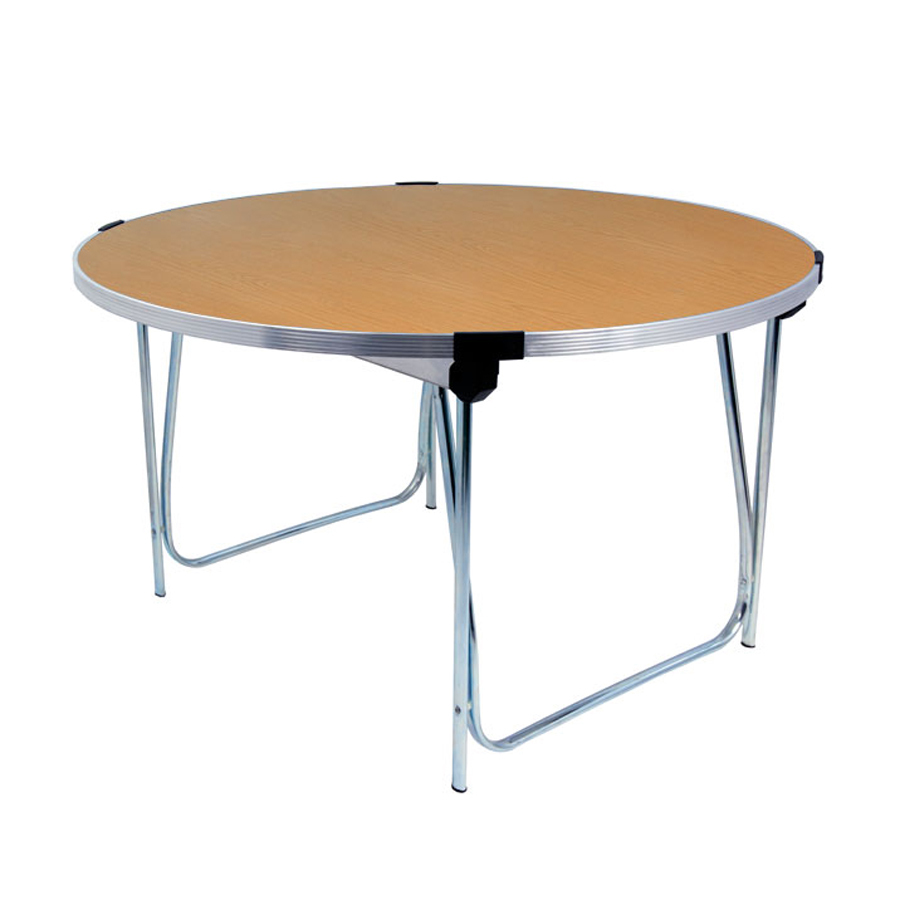 Folding Table 1520dia. x 698H - Oak laminated top