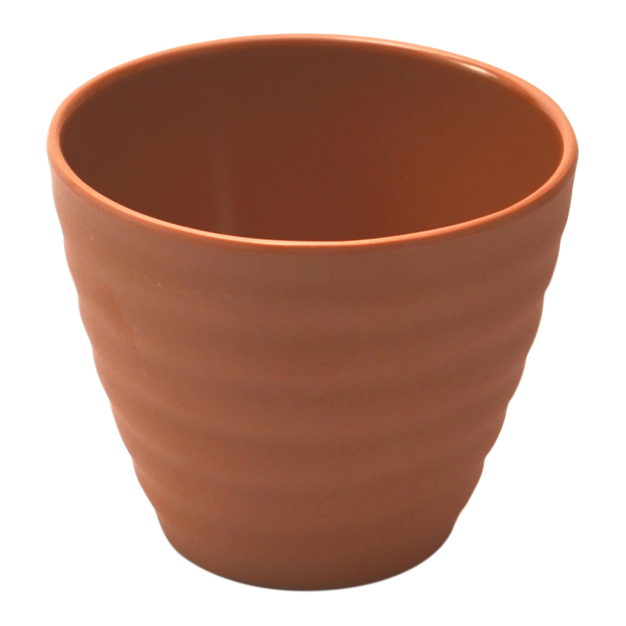 Terracotta Melamine Rippled Pot 35cl