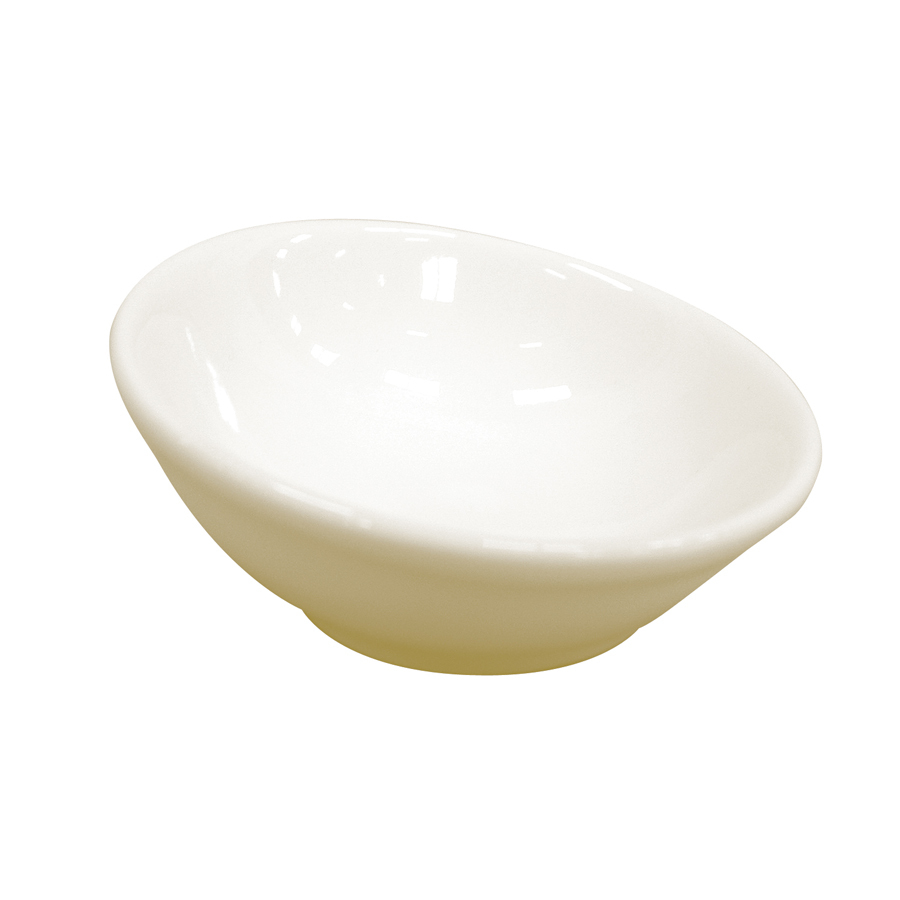 Rak Minimax Vitrified Porcelain White Asymmetric Dish 6x2cm