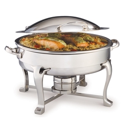 D.W. Haber Millenium 18/10 Stainless Steel Round Hinged Chafer 7.5 Litre