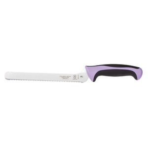 Mercer Millennia Colors® Offset Bread Knife Wavy Edge 8in Purple With Santoprene® Handle