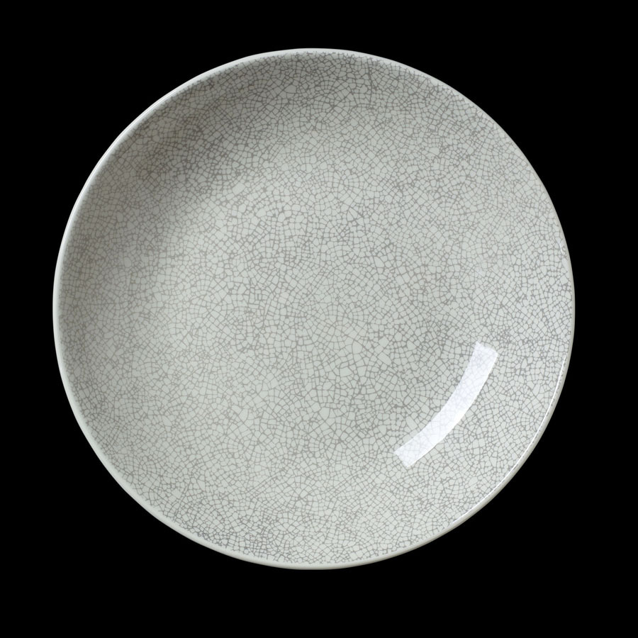 Steelite Ink Crackle Vitrified Porcelain Grey Round Coupe Bowl 25.5cm