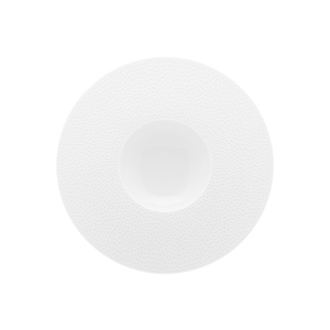 Guy Degrenne L Fragment Porcelain White Round Wide Rim Shallow Bowl 30cm