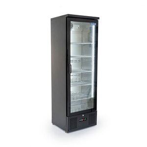 Arctica Bar & Display Upright Bottle Cooler - 1 Hinged Door - Black