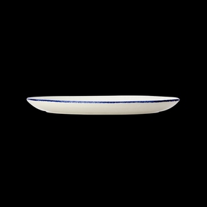 Steelite Blue Dapple Vitrified Porcelain Oval Coupe Plate 28cm (11 Inch)