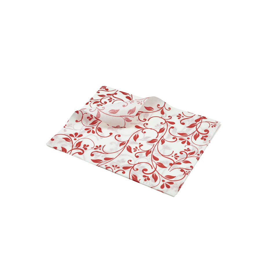 Greaseprof Paper Red Floral Print 25 x 20cm
