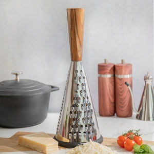 Creative Tops Stainless Steel Gourmet Cheese Large Cheese Grater With Wooden Handle 13x33cm