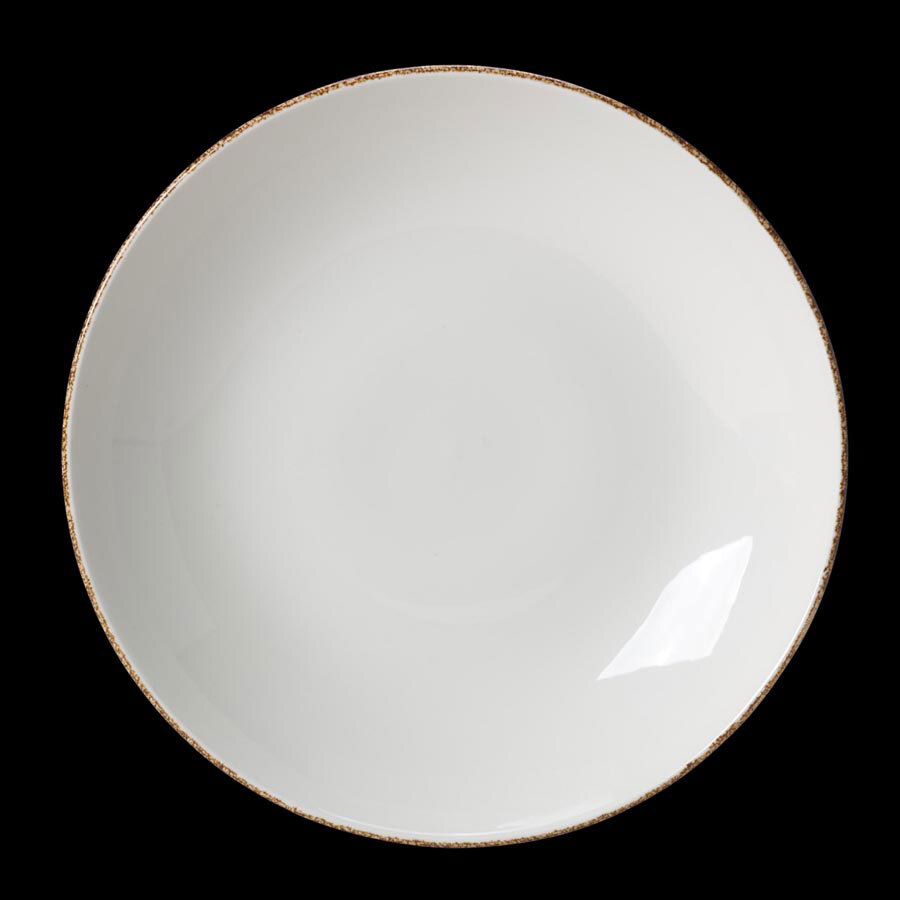 Steelite Brown Dapple Vitrified Porcelain Round Coupe Plate 30cm 11 3/4 Inch
