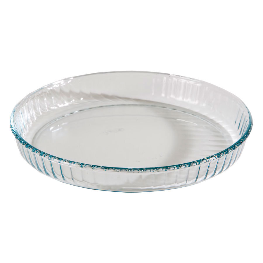 Flan / Quiche Dish Clear Glass Round 24cm