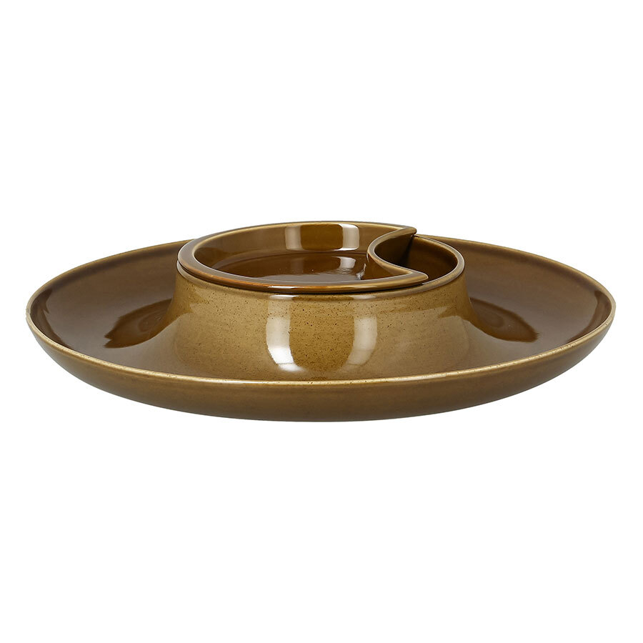 Rak Sugestions Ashore Vitrified Porcelain Round Brown Flat Lid 14.5cm