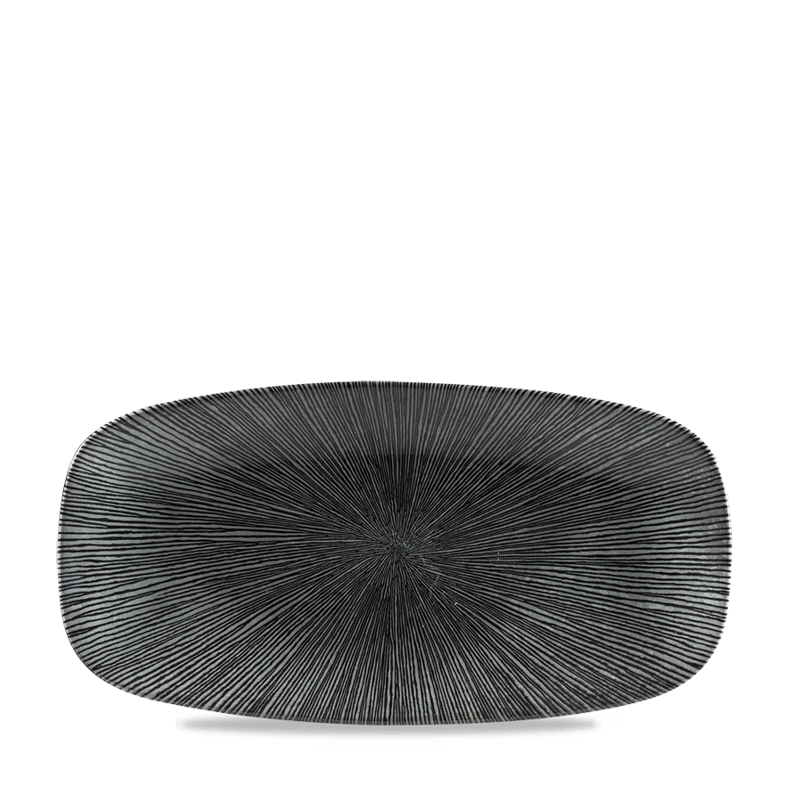 Churchill Studio Prints Agano Vitrified Porcelain Black Oblong Platter 29.8x15.3cm