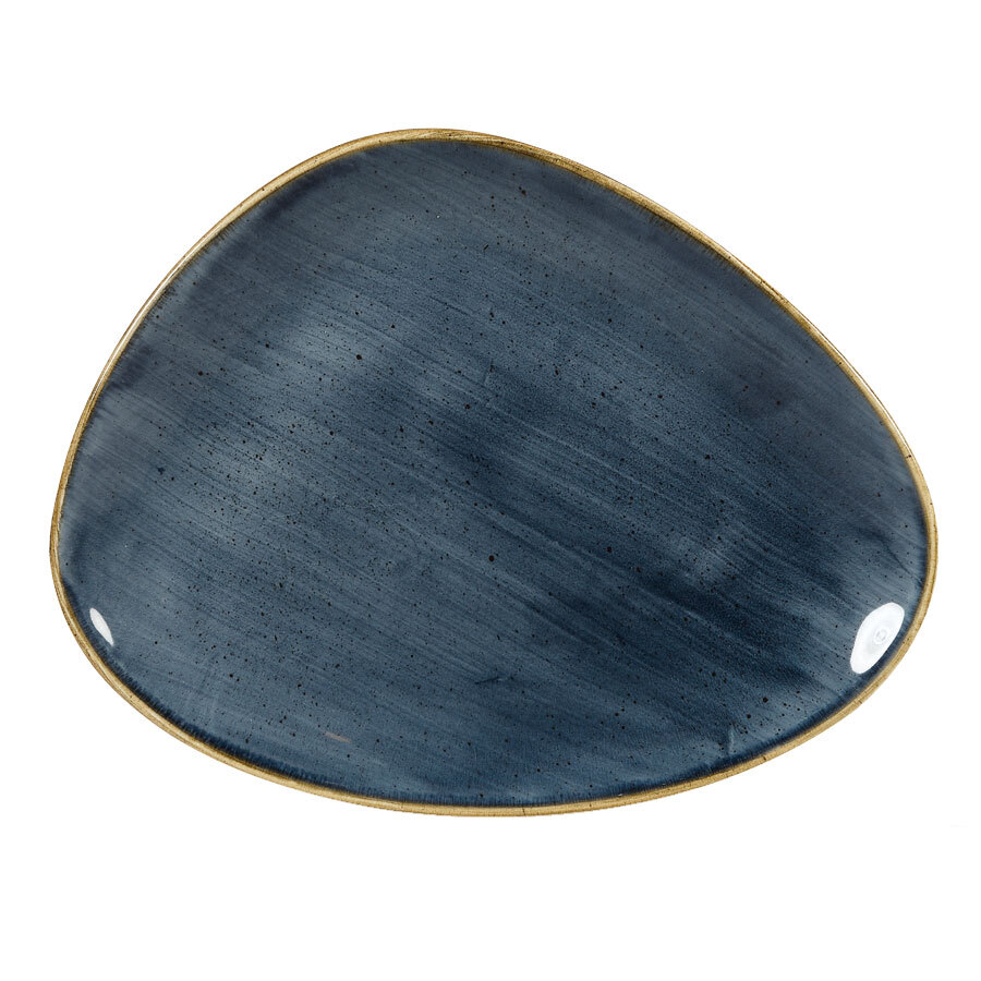 Churchill Stonecast Vitrified Porcelain Blueberry Triangular Plate 26.5x20.5cm