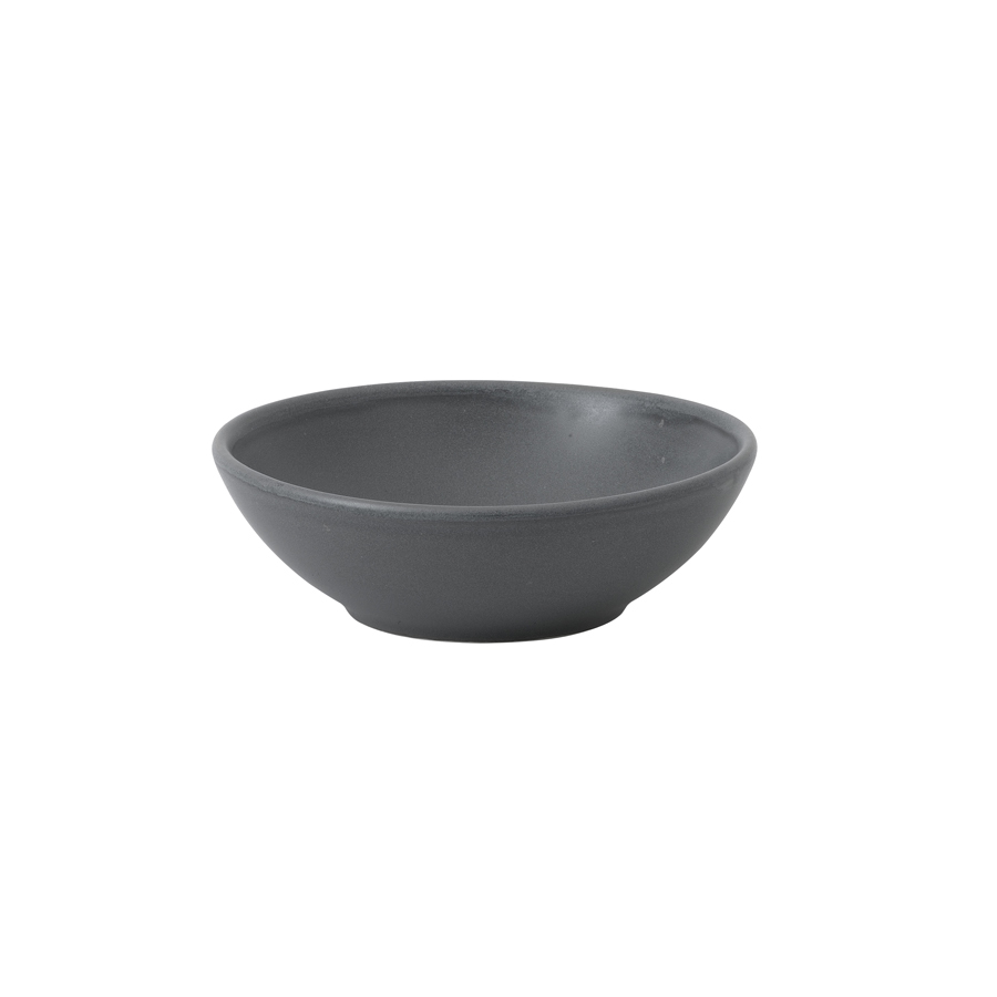 Churchill Nourish Vitrified Porcelain Seattle Grey Round Contour Shallow Bowl 13cm 26cl 9oz