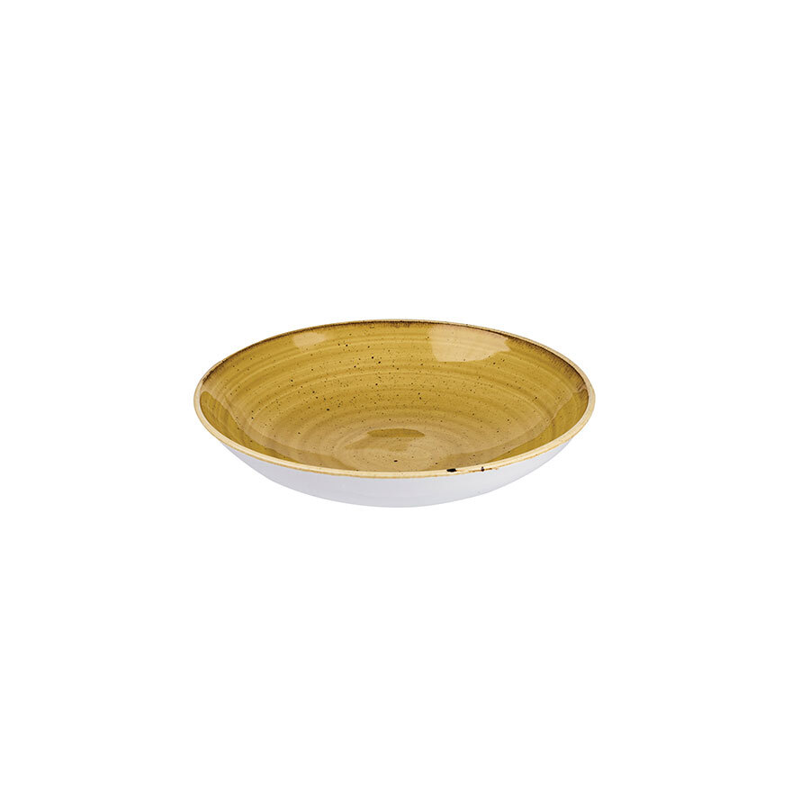 Churchill Stonecast Vitrified Porcelain Mustard Seed Yellow Round Coupe Plate 16.5cm