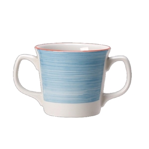 Steelite Freedon Vitrified Porcelain Blue Double Handled Mug 10oz 28.5cl