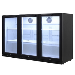 Arctica Bar & Display Bottle Cooler - 3 Hinged Doors - Black