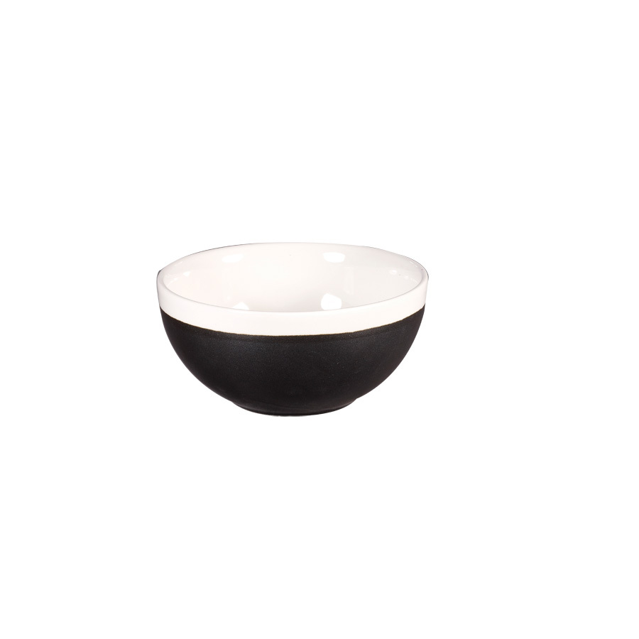 Churchill Monochrome Vitrified Porcelain Round Onyx Black Bowl 47cl 16.5oz