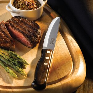 Tramontina 18/10 Stainless Steel Jumbo Polywood Steak Knife Black Handle