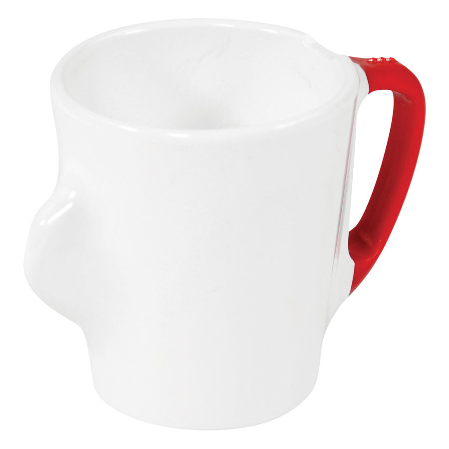 Dalebrook Omni Melamine White Mug With Red Handle 130x90x100mm 300ml