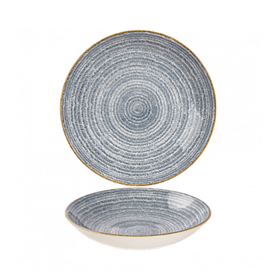 Churchill Studio Prints Homespun Vitrified Porcelain Slate Blue Round Coupe Bowl 24.8cm 40oz