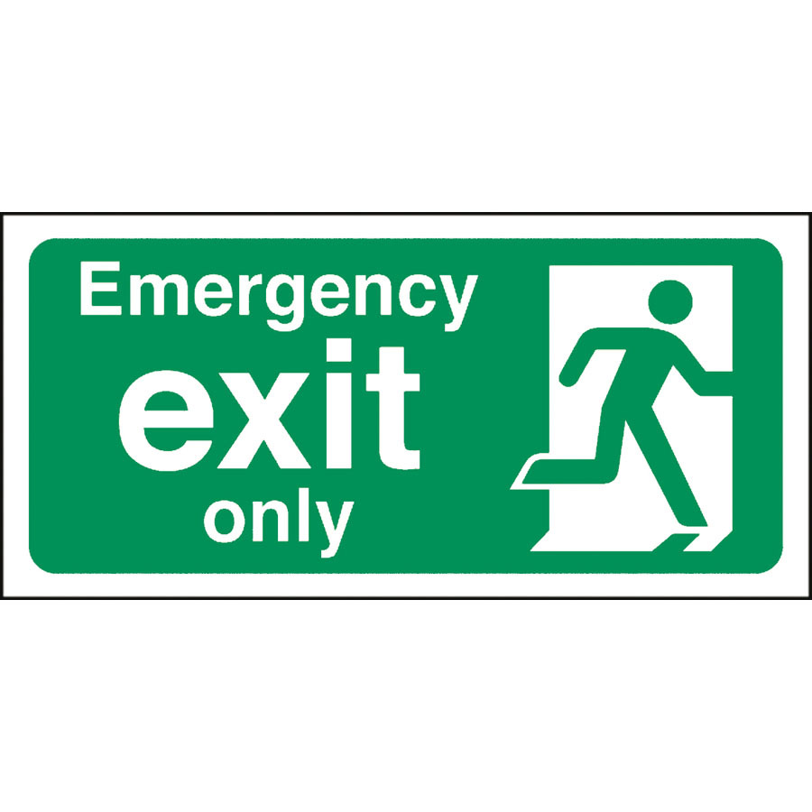 Mileta Safety Sign - Emergency Exit Only 30x15cm