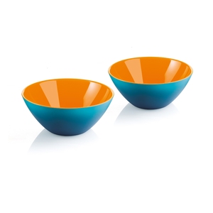 Pair of MyFusion 12cm Bowls Turquiose & Orange