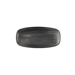 Churchill Stonecast Raw Vitrified Porcelain Black Oblong Plate 26.9x12.7cm