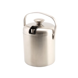 Genware Insulated S/S Ice Bucket & Tongs 1.2 Litres
