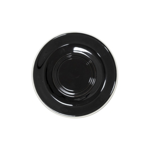 Superwhite Café Porcelain Gloss Black Round Saucer 15.5cm