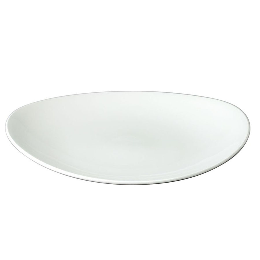 Churchill Orbit Vitrified Porcelain White Oval Coupe Plate 19.2x16cm