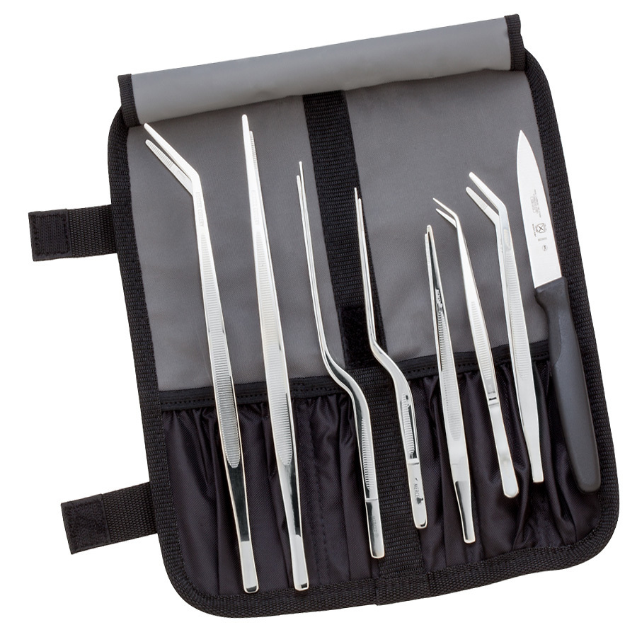 Mercer Precision Plating Tongs Kit 10 Pieces Stainless Steel