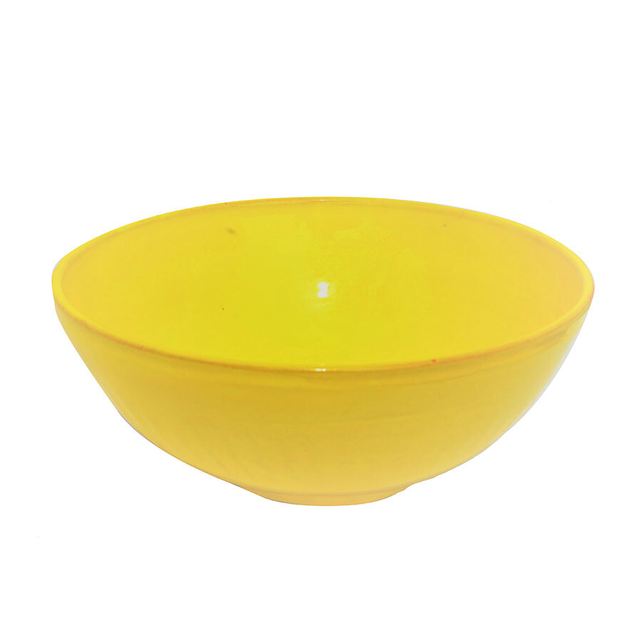 Colourful Terracotta Deep Round 19cm Bowl Yellow