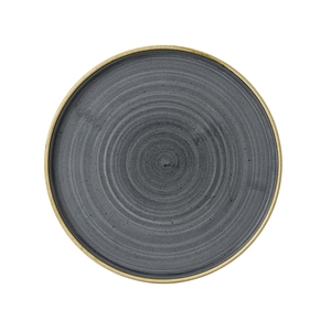Churchill Stonecast Vitrified Porcelain Blueberry Round Walled Plate 21x2cm