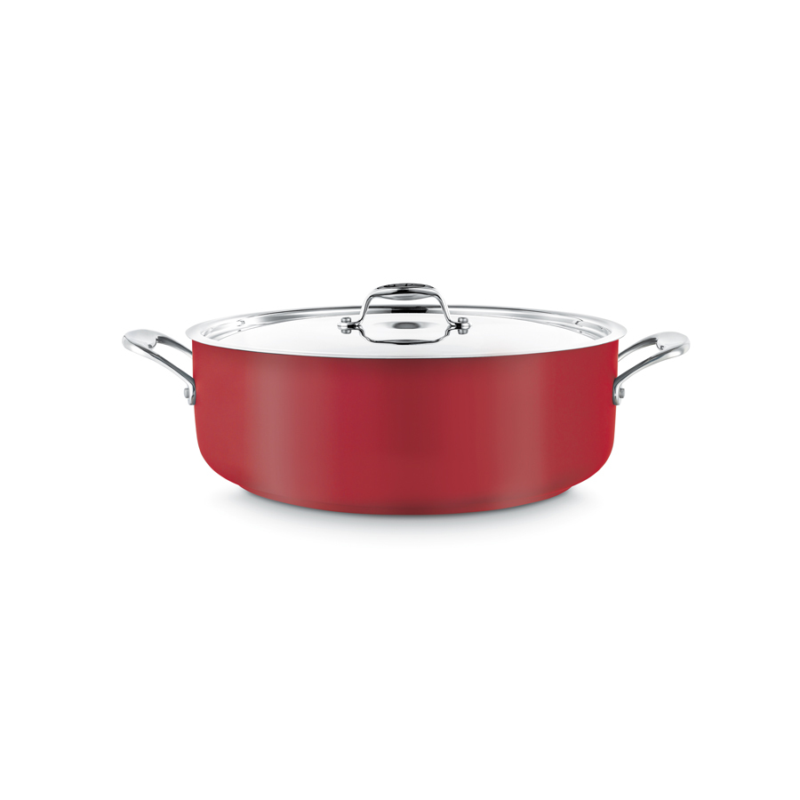 Pujadas Cool Line Colours Casserole With Lid 28cm Red Stainless Steel