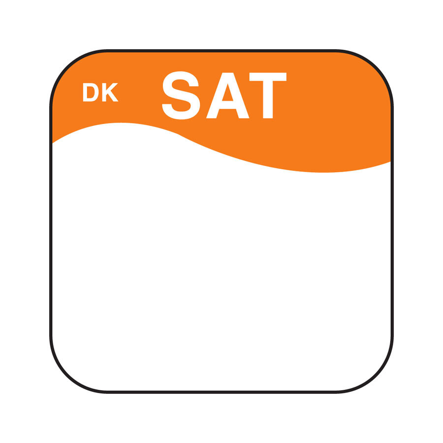 Daymark label Saturday Permanent Square 1.9cm
