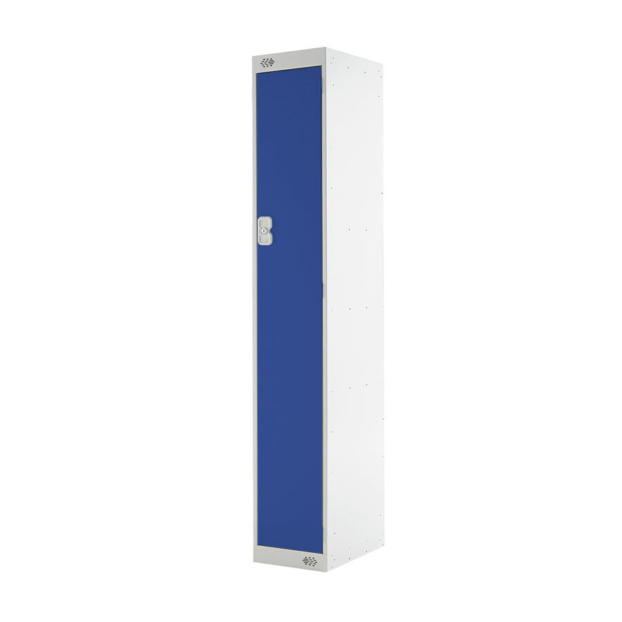 Express Steel Locker - Grey with 1 Blue Door 300mm
