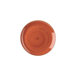 Churchill Stonecast Vitrified Porcelain Spiced Orange Round Coupe Plate 16.5cm