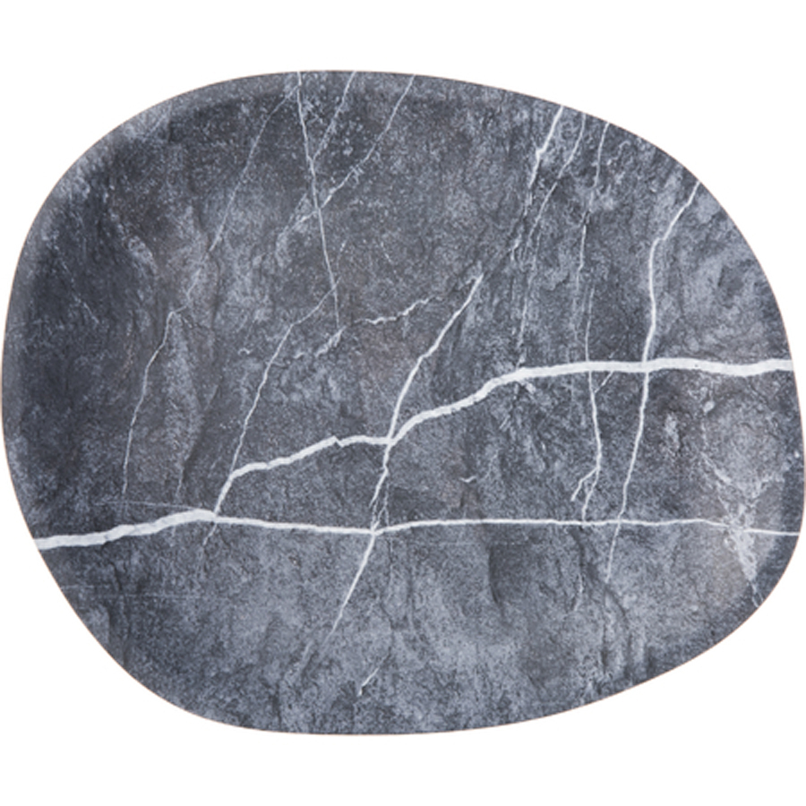 Ridge Melamine Oblong Platter 33.02 cm - Soapstone