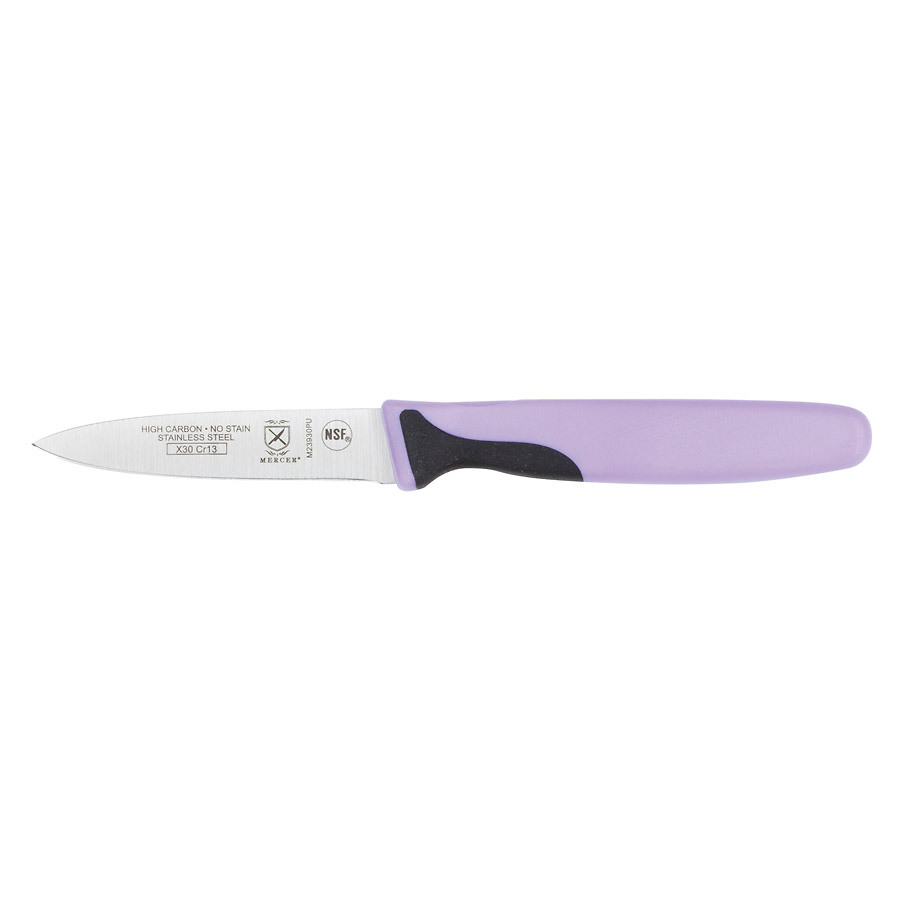 Mercer Millennia Colors® Slim Paring Knife 3in Purple With Santoprene® Handle