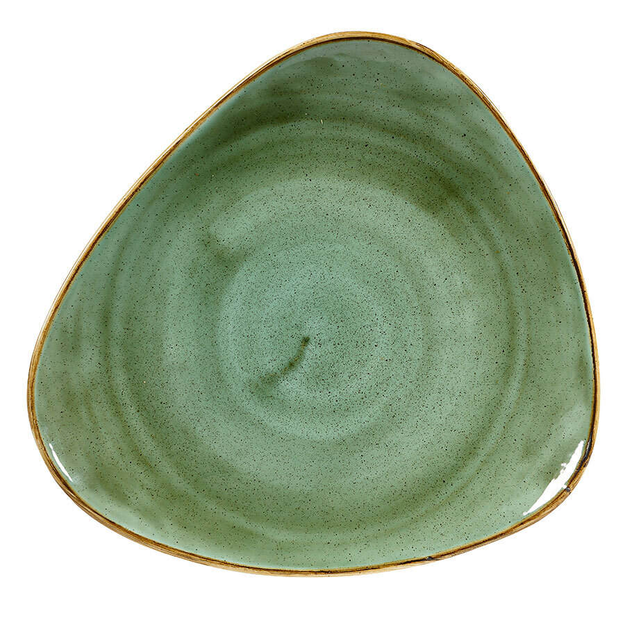 Stonecast Samphire Green Triangle Plate 26.5cm